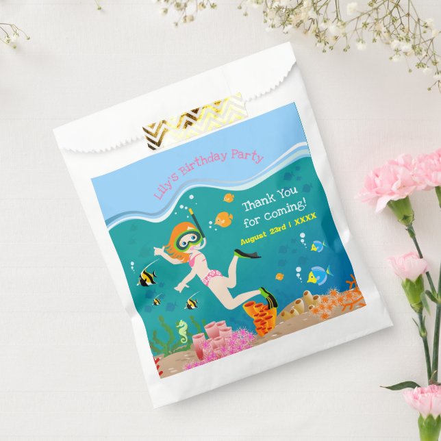 Snorkelling with tropical fish girl Birthday Party Favour Bags (Sealed)