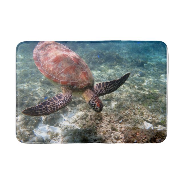 Snorkelling with turtle bath mat (Front)