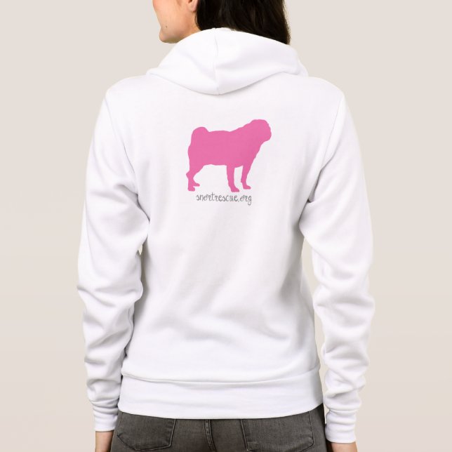 SNORT Pink Pug Hoodie (Back)