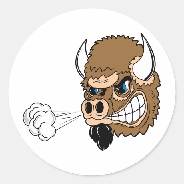 Snorting Bull Classic Round Sticker (Front)