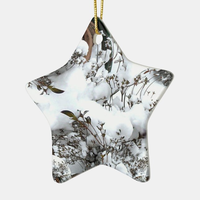 Snow Abstract Ceramic Tree Decoration (Left)