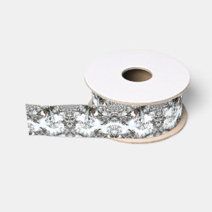 Snow Abstract Grosgrain Ribbon