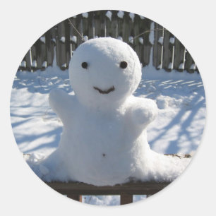 Snow Alien Classic Round Sticker
