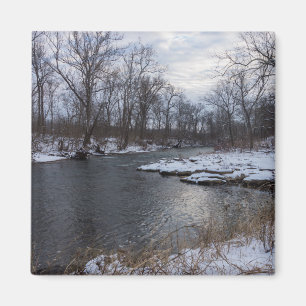 Snow Along James River Magnet