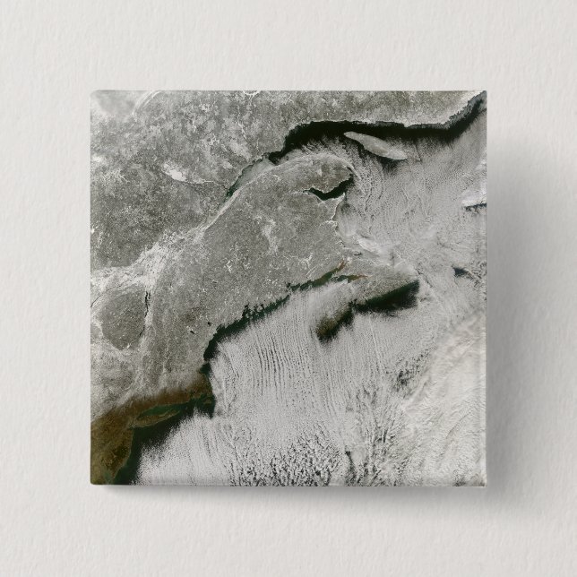 Snow and cloud streets 15 cm square badge (Front)