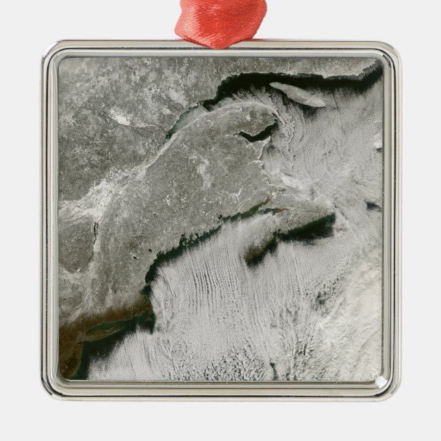 Snow and cloud streets metal tree decoration (Front)