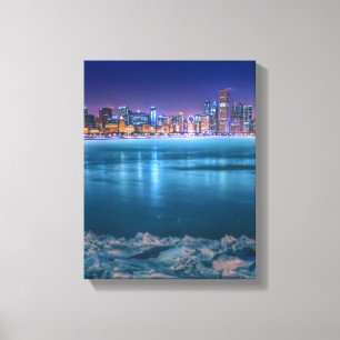 Snow and ice abound on Lake Michiga at Arctic Canvas Print