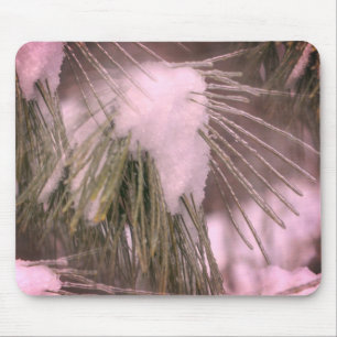 Snow And Ice Pine Needles Winter Mouse Pad