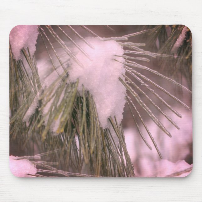 Snow And Ice Pine Needles Winter  Mouse Pad (Front)
