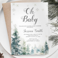 Snow and Pine Trees Gender Neutral Baby Shower