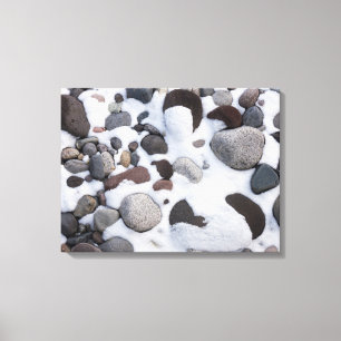 Snow And Rocks, Mt. Rainier National Park 2 Canvas Print