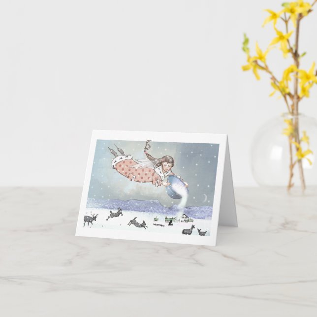 Snow Angel Card (Yellow Flower)