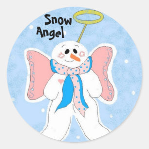 Snow Angel Classic Round Sticker