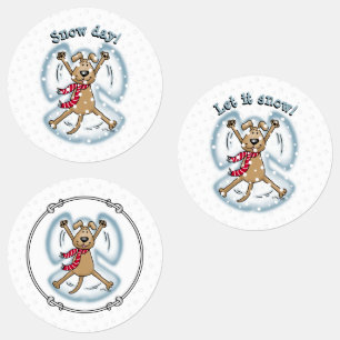 Snow Angel Dog Fun Cute Christmas Holiday Funny