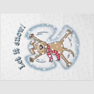Snow Angel Dog Fun Cute Christmas Holiday Funny Tissue Paper