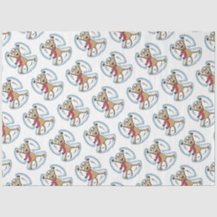 Snow Angel Dog Fun Cute Christmas Holiday Funny Tissue Paper