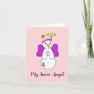 Snow Angel Purple and Pink Thank You Card