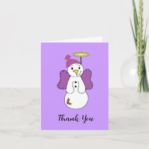 Snow Angel Purple Thank You Card