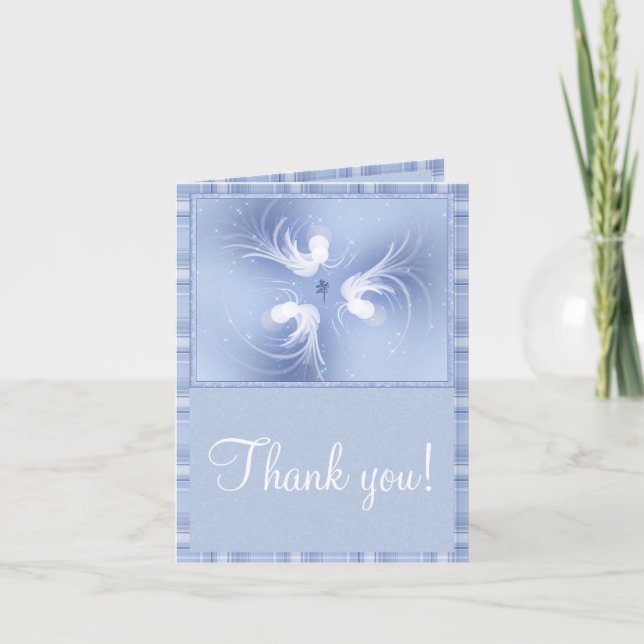 Snow Angels Abstract Art Thank You Card (Front)