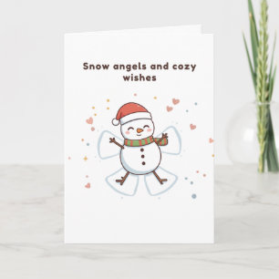 Snow Angels and Cozy Wishes Cute Puchi Dōshi card