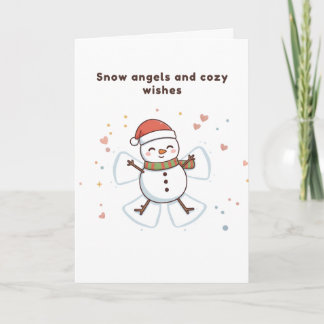 Snow Angels and Cozy Wishes Cute Puchi Dōshi card