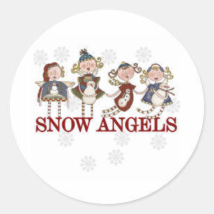 Snow Angels Classic Round Sticker
