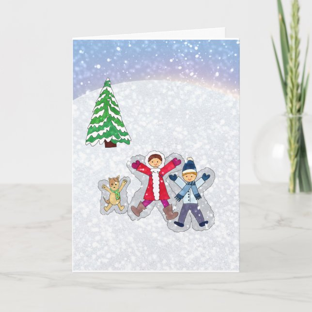Snow Angels Greeting Card (Front)