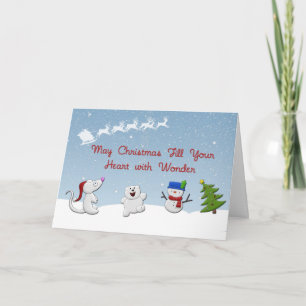 Snow Animals Christmas Greeting Card
