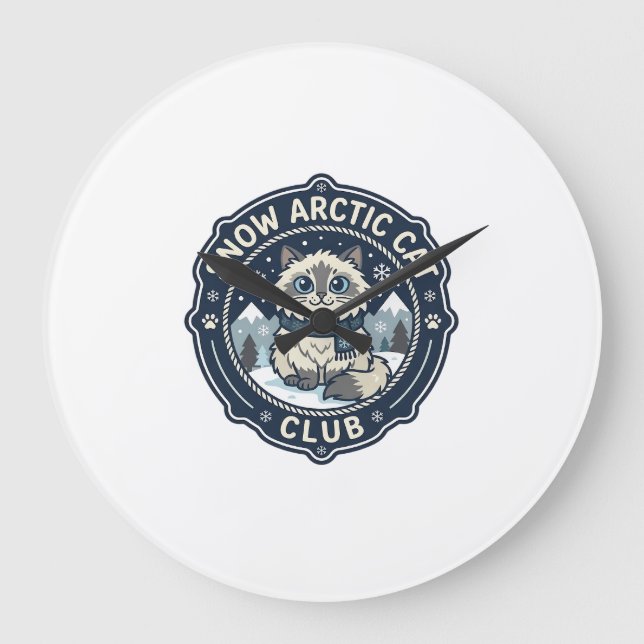 Snow Arctic Cat POD Vector Art - Snow Arctic Cat C Large Clock (Front)