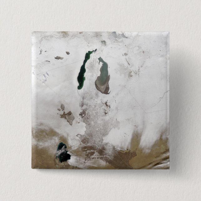 Snow around the Aral Sea 15 Cm Square Badge (Front)