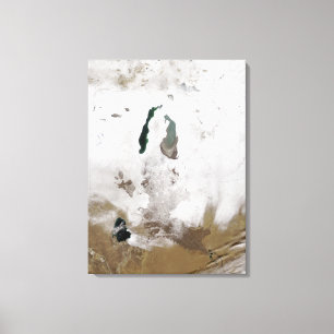 Snow around the Aral Sea Canvas Print