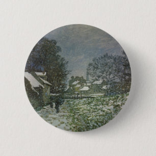 Snow at Argenteuil by Claude Monet 6 Cm Round Badge