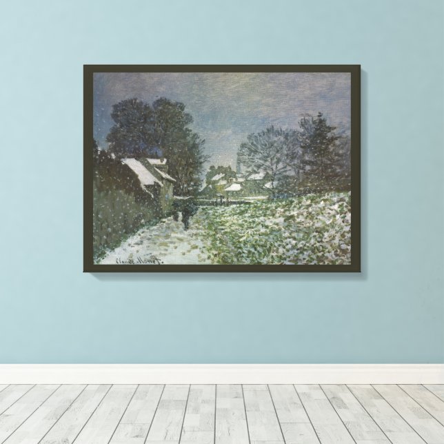 Snow at Argenteuil by Claude Monet Canvas Print (Insitu(Wood Floor))