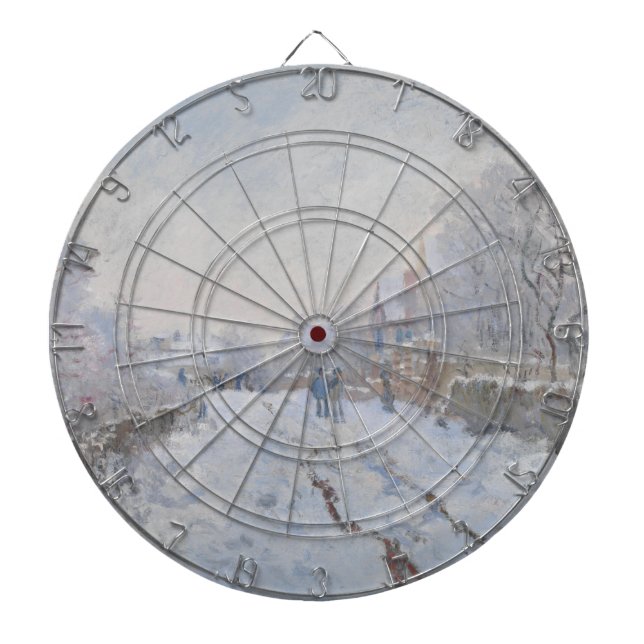 Snow at Argenteuil (by Claude Monet) Dartboard (Front)