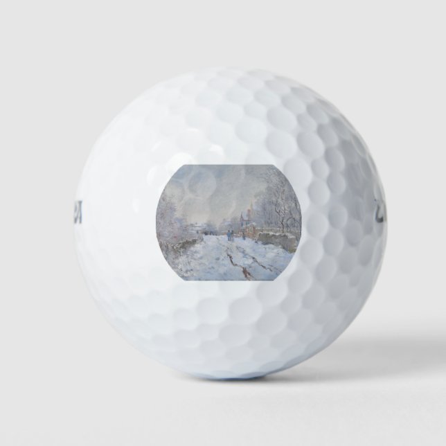 Snow at Argenteuil (by Claude Monet) Golf Balls (Front)