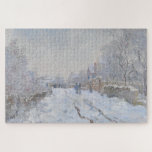 Snow at Argenteuil (by Claude Monet) Jigsaw Puzzle<br><div class="desc">This design features an image of a famous oil-on-canvas painting by French impressionist Claude Monet (1840–1926). Its title is "Snow at Argenteuil" (or, in the original French, "Rue sous la neige, Argenteuil"). It is the largest of no less than eighteen works Monet painted of his home commune of Argenteuil while...</div>