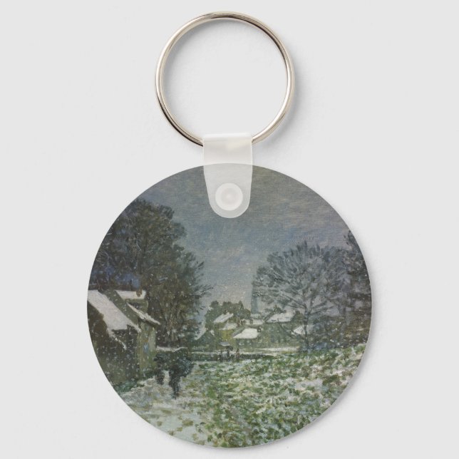Snow at Argenteuil by Claude Monet Key Ring (Front)