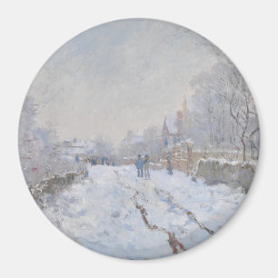 Snow at Argenteuil (by Claude Monet) Magnet