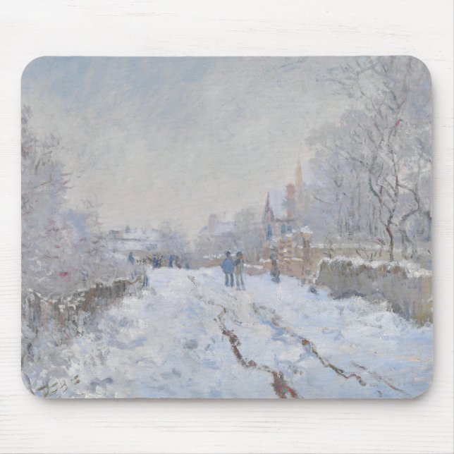 Snow at Argenteuil (by Claude Monet) Mouse Pad (Front)