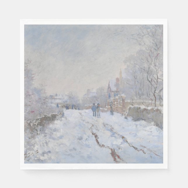 Snow at Argenteuil (by Claude Monet) Napkin (Front)