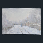 Snow at Argenteuil (by Claude Monet) Pillowcase<br><div class="desc">This design features an image of a famous oil-on-canvas painting by French impressionist Claude Monet (1840–1926). Its title is "Snow at Argenteuil" (or, in the original French, "Rue sous la neige, Argenteuil"). It is the largest of no less than eighteen works Monet painted of his home commune of Argenteuil while...</div>