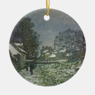 Snow at Argenteuil by Claude Monet, Vintage Art Ceramic Tree Decoration