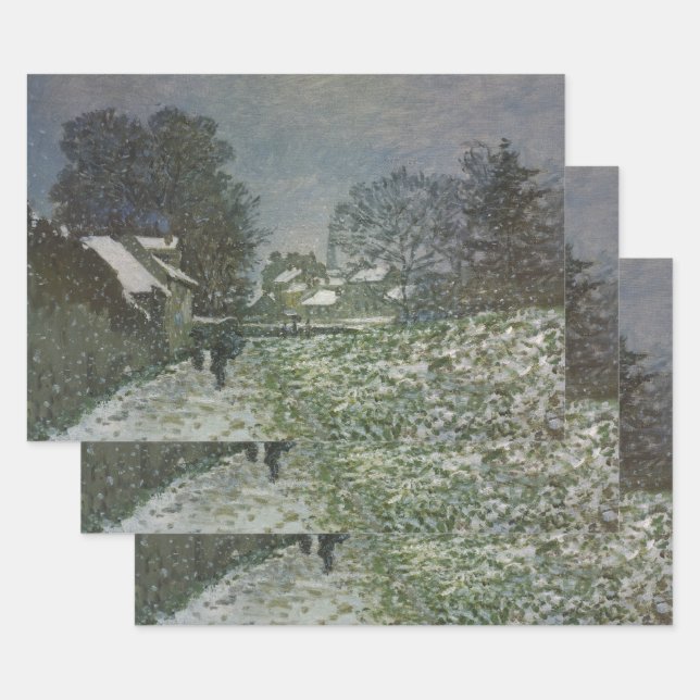 Snow at Argenteuil by Claude Monet Wrapping Paper Sheet (Set)