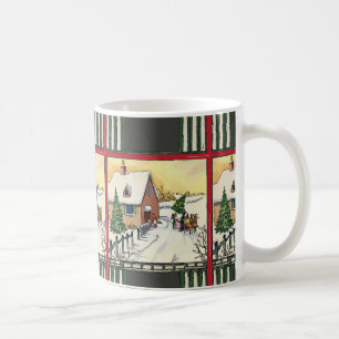 Snow at Christmas, Vintage Style, add text Coffee Mug