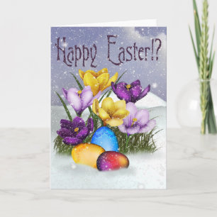 Snow at Easter Holiday Card