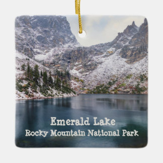 Snow at Emerald Lake Rocky Mountain National Park Ceramic Ornament