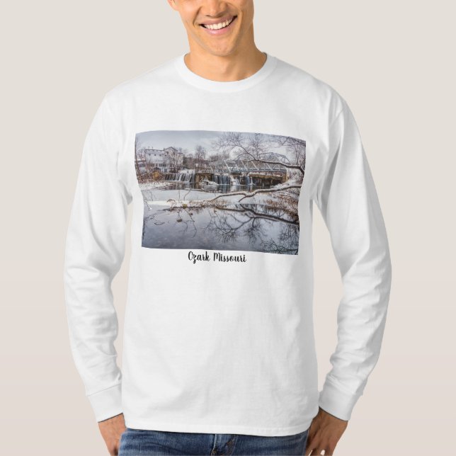 Snow At Finley Dam T-shirt (Front)