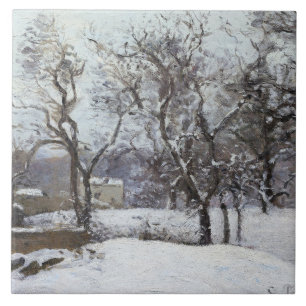 Snow at Louveciennes (1870) by Camille Pissarro Tile