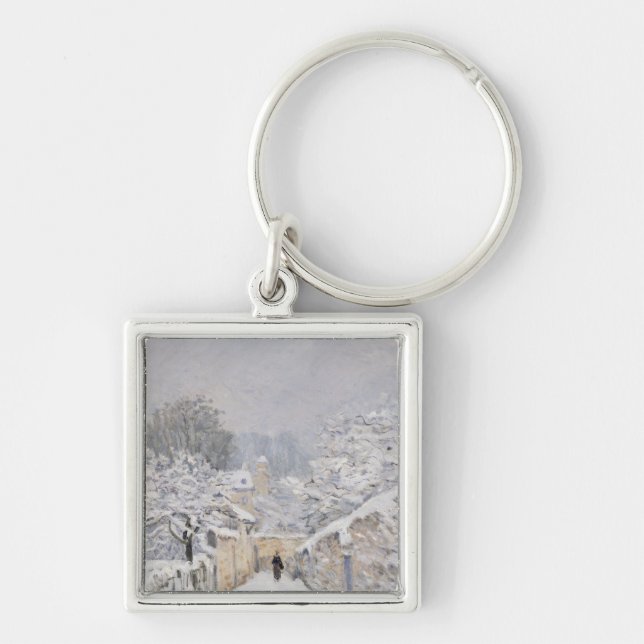 Snow at Louveciennes, 1878 Key Ring (Front)