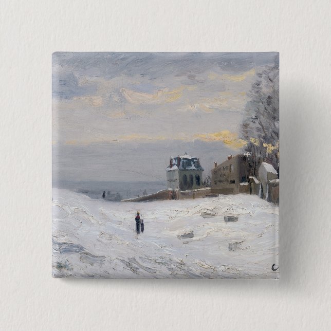 Snow at Montmartre, 1869 15 Cm Square Badge (Front)